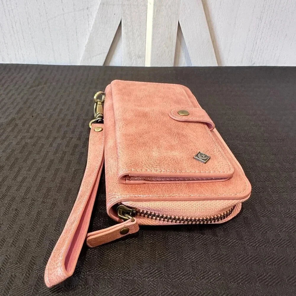 Pola Dusty Pink Leather Wristlet/Wallet